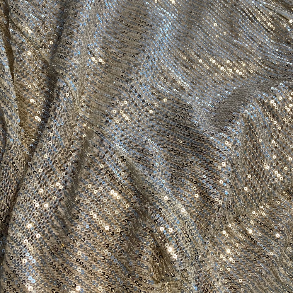 Silver Backless Sequin Gown with V-neck for Wedding Guest - Picture 11 of 11